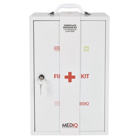 MEDIQ ESSENTIAL FIRST AID KIT WORKPLACE RESPONSE - METAL WALL CABINET